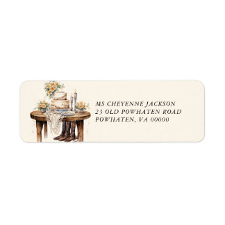 Modern Western Wedding Return Address Label