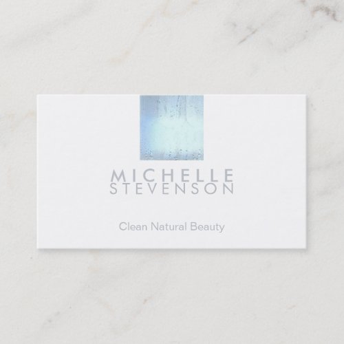Modern Wet Blue Glass Beauty Salon and Spa White Business Cards