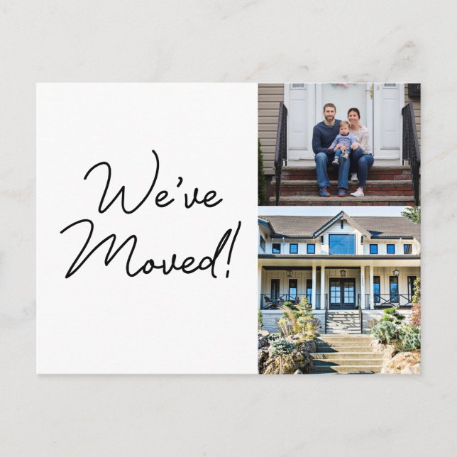 Modern We've moved Change of address Photos Postcard (Front)
