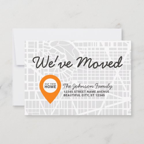 Modern Weve Moved Map New Home Address Moving Announcement