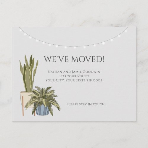 Modern Weve Moved New Home Announcement Postcard