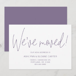 Modern We've Moved New Home Announcement Purple