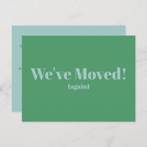 Modern Weve Moved New Home Moving  Green Postcard