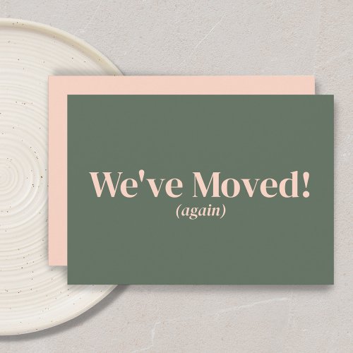 Modern Weve Moved New Home Moving Pink Green Announcement