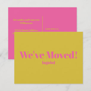 Modern We've Moved New Home Moving Yellow Postcard