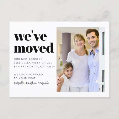 Modern Weve Moved Photo Moving  Announcement Postcard