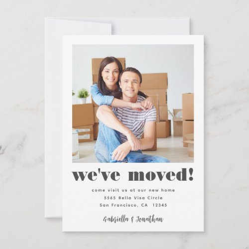 Modern Weve Moved Photo New Home Announcement