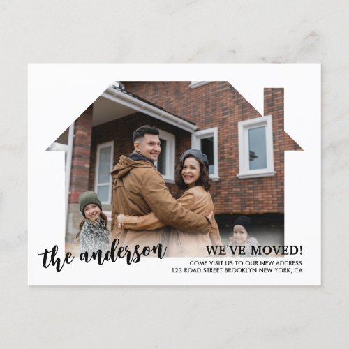 Modern Weve Moved Photo New Home Announcement Postcard