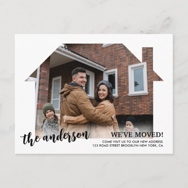 Modern We've Moved Photo New Home Announcement Postcard (Front)