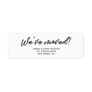 Modern We've moved return address Label
