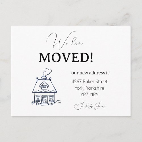 Modern Weve Moved Script Moving Announcement  Postcard