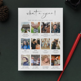 Modern What a Year 12 Photo Review Holiday Card