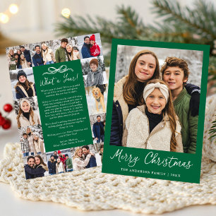 Modern What a Year in Review Family Photo Collage Holiday Card
