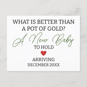 Modern what is better than a pot of gold pregnancy holiday postcard