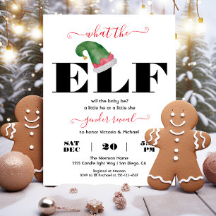 Modern what the Elf Gender Reveal Baby Shower Invitation