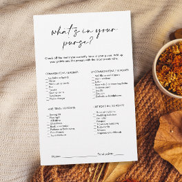 Modern What's in Your Purse Bridal Shower Game