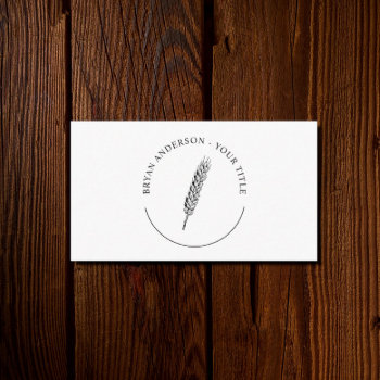 Modern Wheat Logo Business Card by istanbuldesign at Zazzle