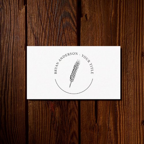 Modern Wheat Logo Business Card