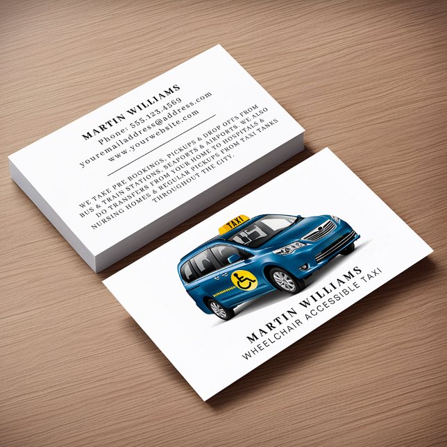 Modern Wheelchair Accessible Taxi Driver Business Card (Creator Uploaded)