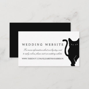 Modern Whimsical Black Cat Wedding Website Insert