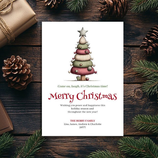Modern Whimsical Christmas Tree Editable Card (Modern Whimsical Christmas Tree Editable Card)