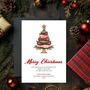 Modern Whimsical Christmas Tree Greeting Design Holiday Card