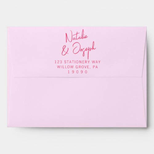 Modern Whimsical Colorful Retro Bright Wedding Envelope