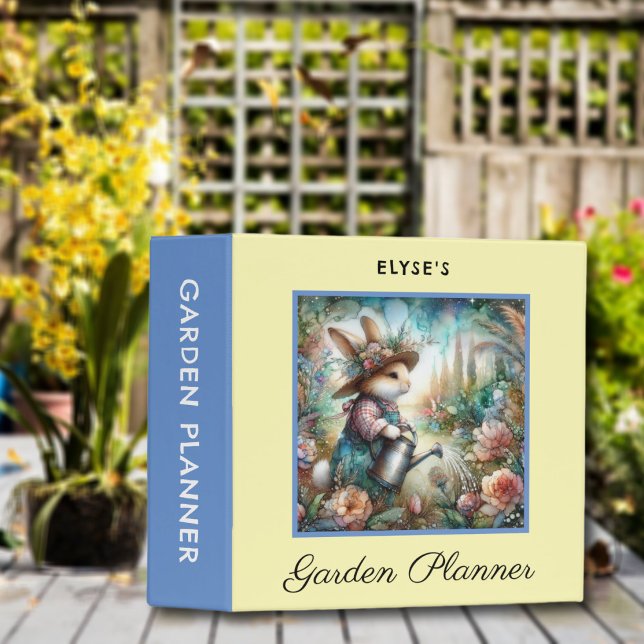Modern Whimsical Cute Personalized Gardeners 3 Ring Binder (Creator Uploaded)
