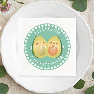 Modern Whimsical Funny Avocados Cute Wedding Party Napkins