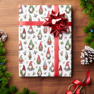 Modern Whimsical Gnomes for the Holidays Gift Wrap