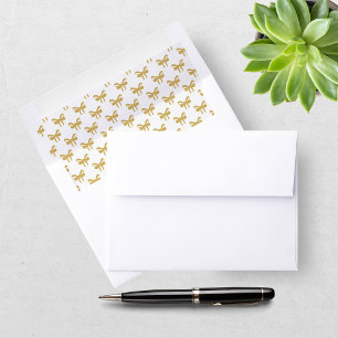 Modern Whimsical Gold Coquette Bow Graduation Envelope Liner