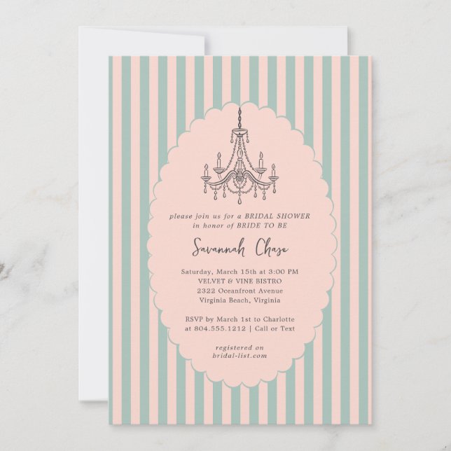 Modern Whimsical Hand Drawn Bridal Shower  Invitation (Front)