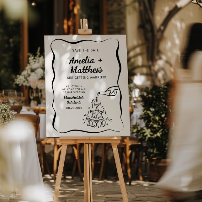 Modern & Whimsical Hand Drawn Engagement Foam Board (Creator Uploaded)