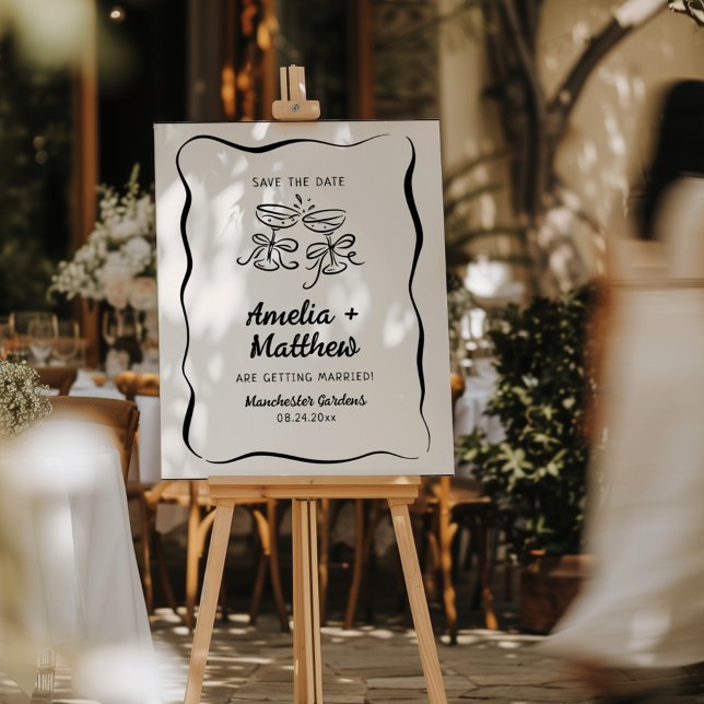 Modern & Whimsical Hand Drawn Engagement Foam Board (Creator Uploaded)