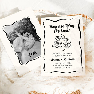 Modern & Whimsical Hand Drawn Engagment Invitation