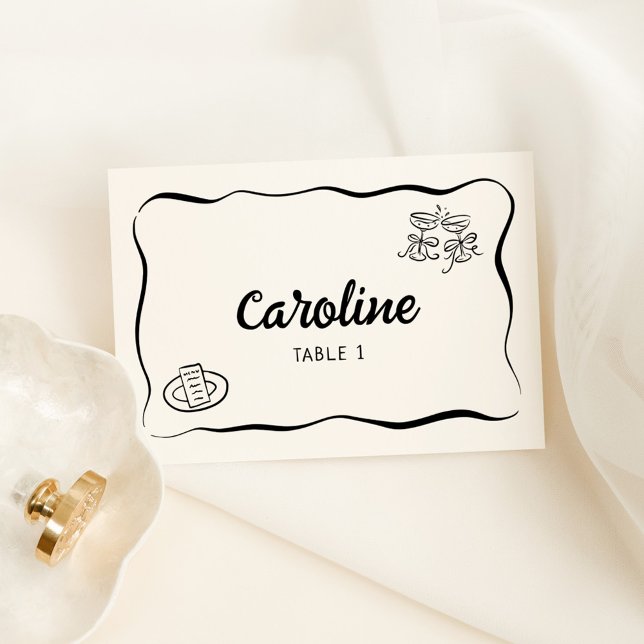 Modern & Whimsical Hand Drawn Place Card (Creator Uploaded)
