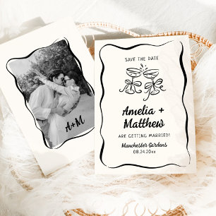 Modern & Whimsical Hand Drawn Save the Date Invitation