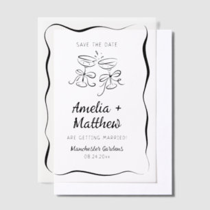 Modern & Whimsical Hand Drawn Save the Date Vellum Invitations