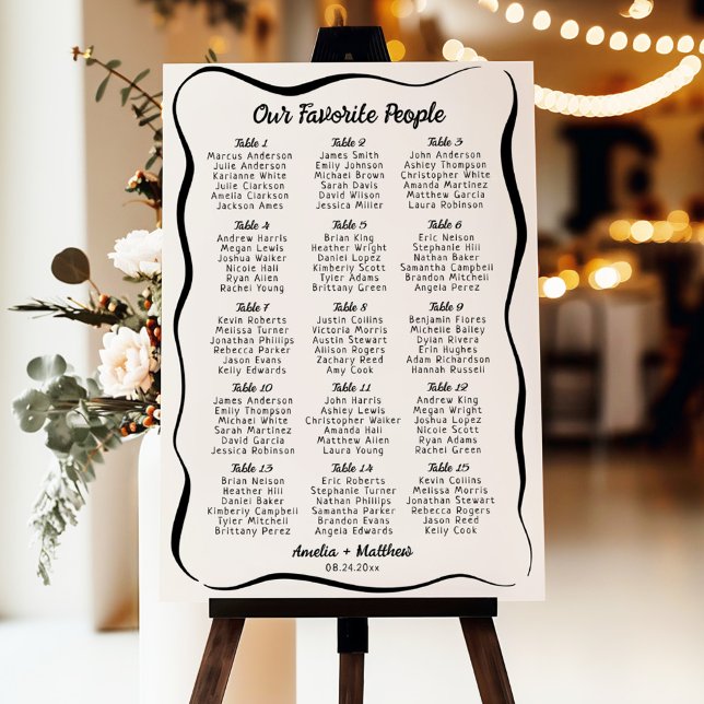 Modern & Whimsical Hand Drawn Seating Chart Foam Board (Creator Uploaded)