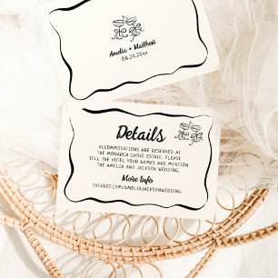 Modern & Whimsical Hand Drawn Wedding Details Enclosure Card
