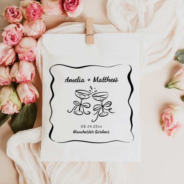 Modern & Whimsical Hand Drawn Wedding Favor Bag (Creator Uploaded)