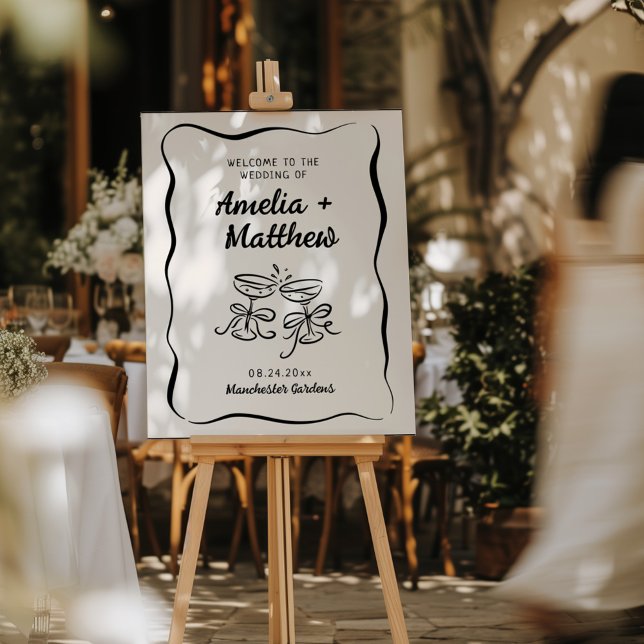 Modern & Whimsical Hand Drawn Wedding Foam Board (Creator Uploaded)