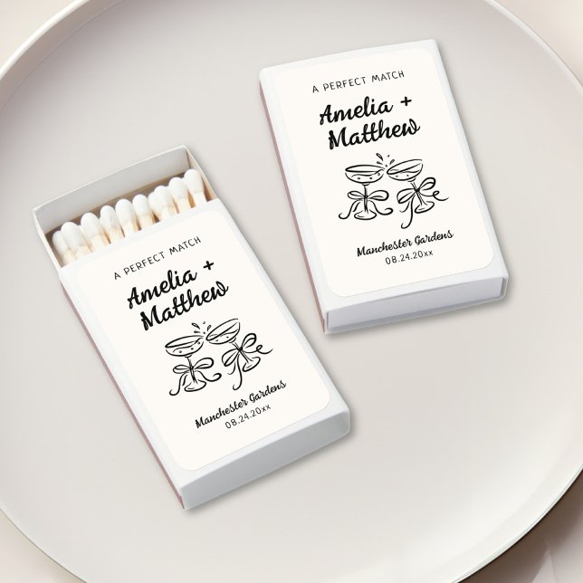 Modern & Whimsical Hand Drawn Wedding Matchboxes (Creator Uploaded)