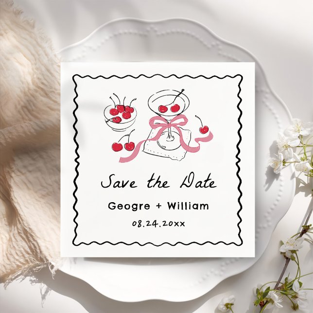 Modern & Whimsical Hand Drawn Wedding Napkins (Creator Uploaded)