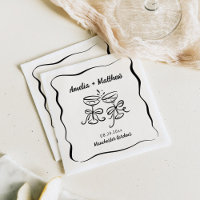Modern & Whimsical Hand Drawn Wedding Napkins