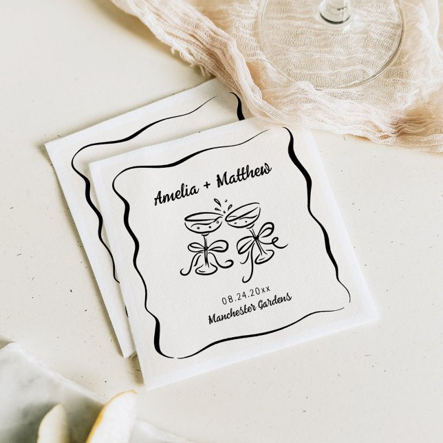 Modern & Whimsical Hand Drawn Wedding Napkins (Creator Uploaded)