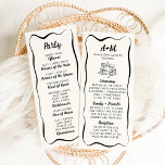 Modern & Whimsical Hand Drawn Wedding Program<br><div class="desc">The "Modern & Whimsical Hand Drawn Wedding" collection exudes a playful yet elegant charm with its free-spirited design. Featuring quirky hand-drawn illustrations of wedding items, this suite brings a lighthearted and joyful vibe to wedding celebrations. The whimsical border and modern, casual font add a personal touch while maintaining a chic...</div>