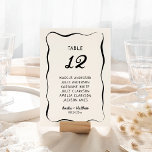 Modern & Whimsical Hand Drawn Wedding Table Number<br><div class="desc">The "Modern & Whimsical Hand Drawn Wedding" collection exudes a playful yet elegant charm with its free-spirited design. Featuring quirky hand-drawn illustrations of wedding items, this suite brings a lighthearted and joyful vibe to wedding celebrations. The whimsical border and modern, casual font add a personal touch while maintaining a chic...</div>