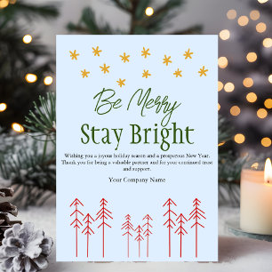 Modern Whimsical Holiday Business Thank You Card