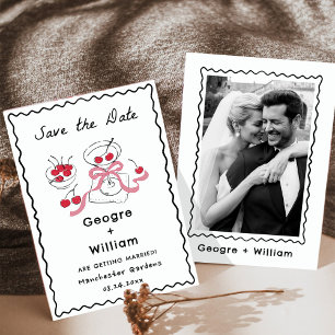 Modern & Whimsical Martini Glass Olive and Cherry Invitation